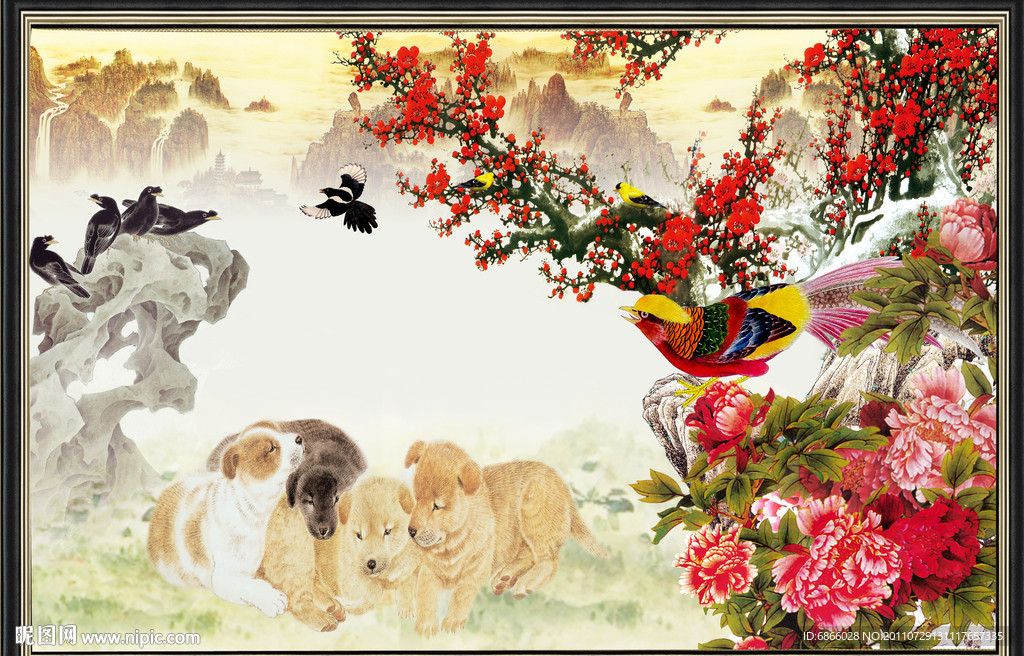 花开富贵壁画