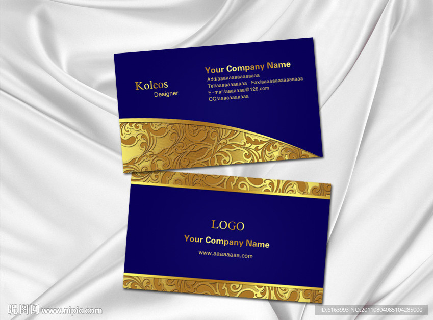 蓝色名片 高档名片