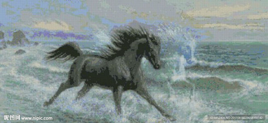 十字绣源文件 奔马 图纸图片