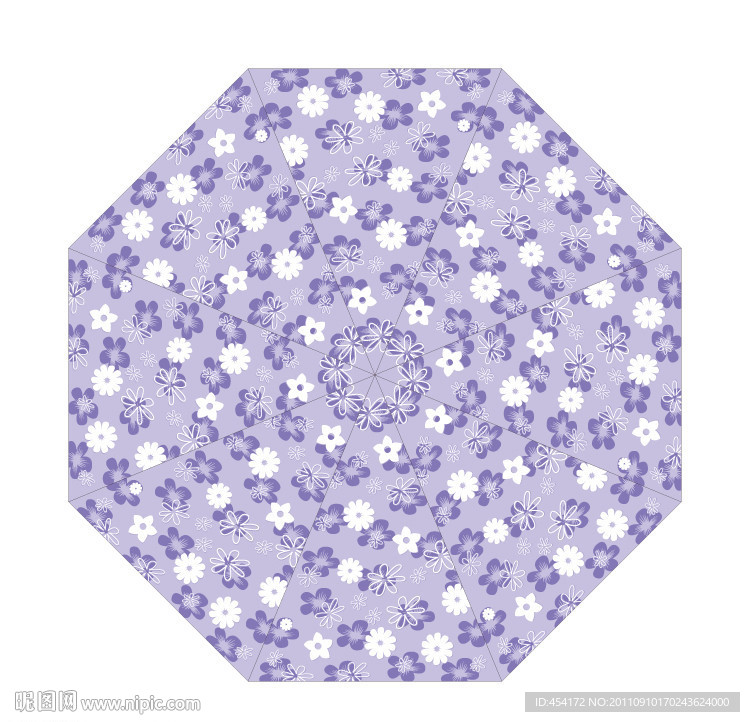 高雅气质雨伞图案碎花二