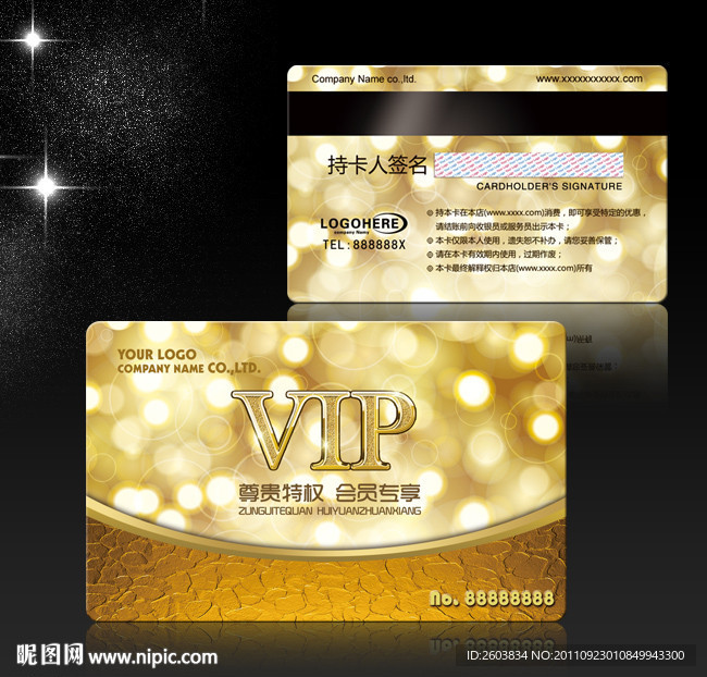 尊贵华丽VIP卡模板