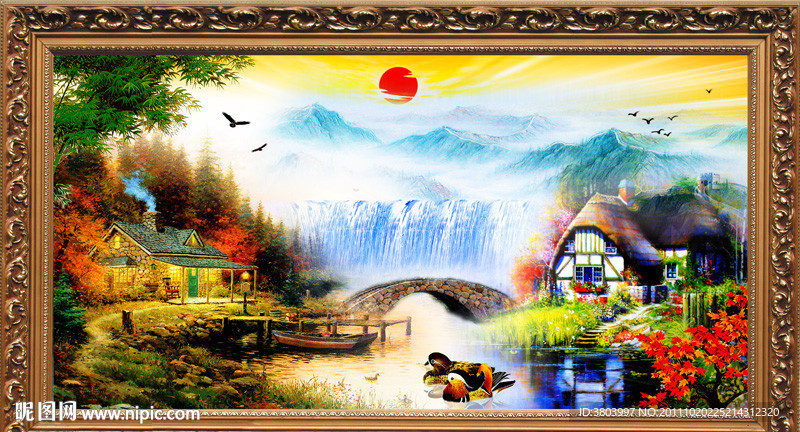油画风景 山水油画
