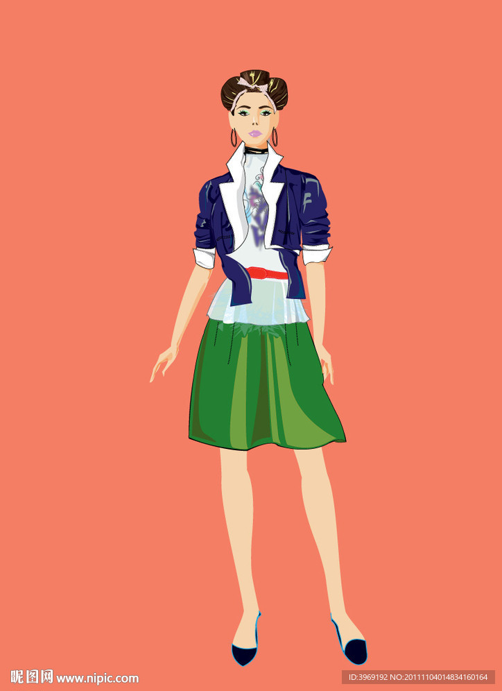 女装套裙效果图