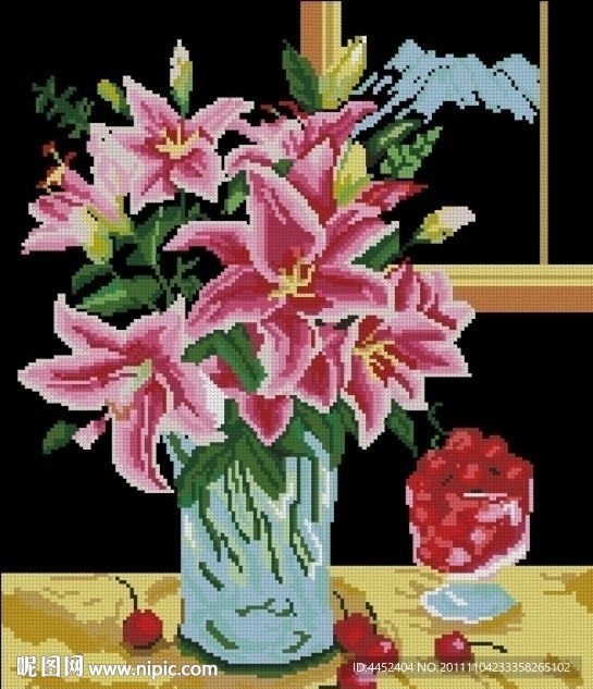 十字绣源文件 天使百合 图纸