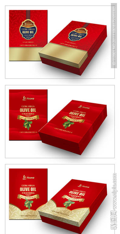 三款橄榄油礼盒包装设计源文件
