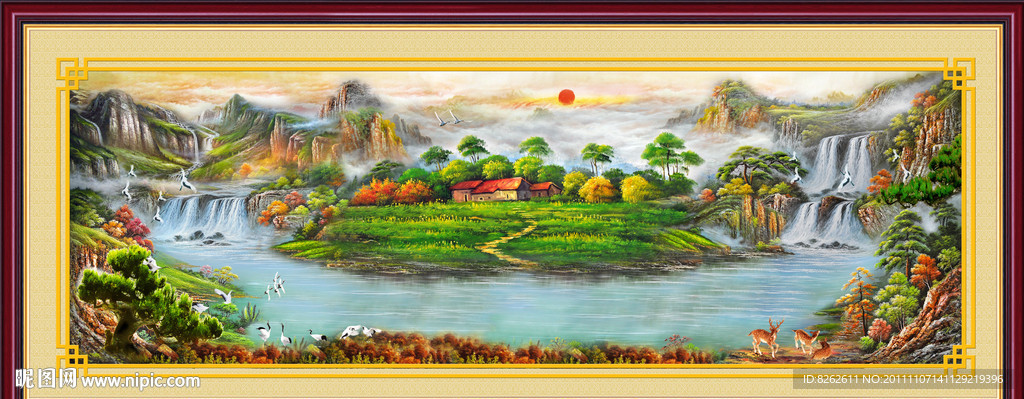 油画风景 漂亮的聚宝盆油画
