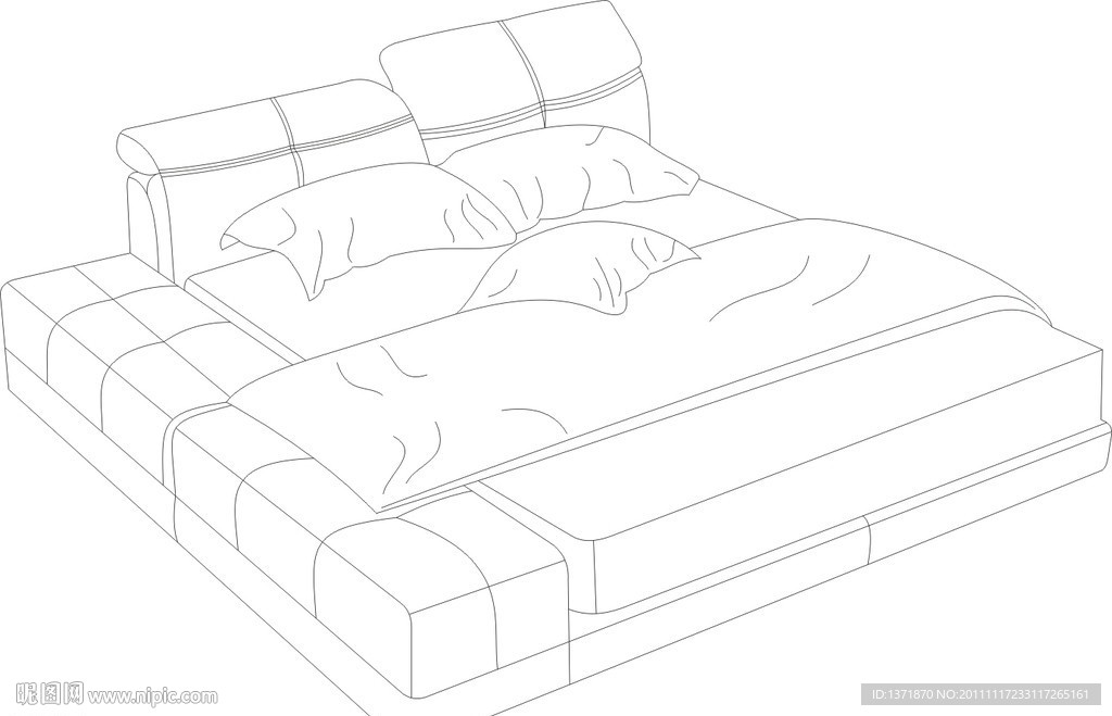 现代床矢量图