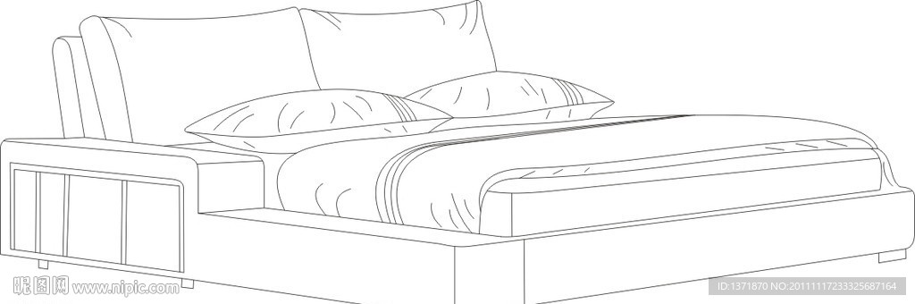 现代床矢量图