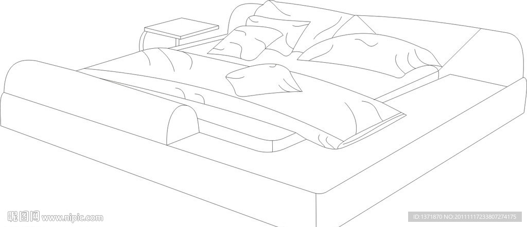 现代床矢量图