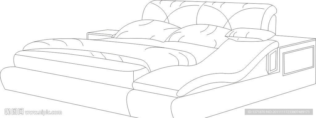 现代床矢量图