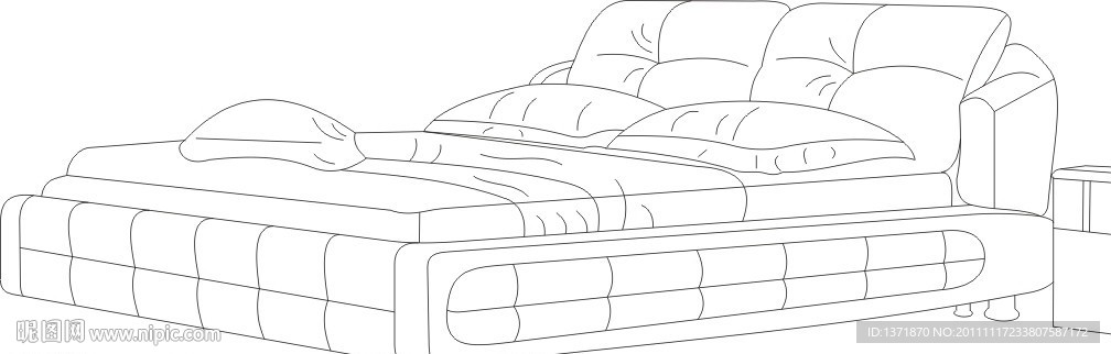 现代床矢量图
