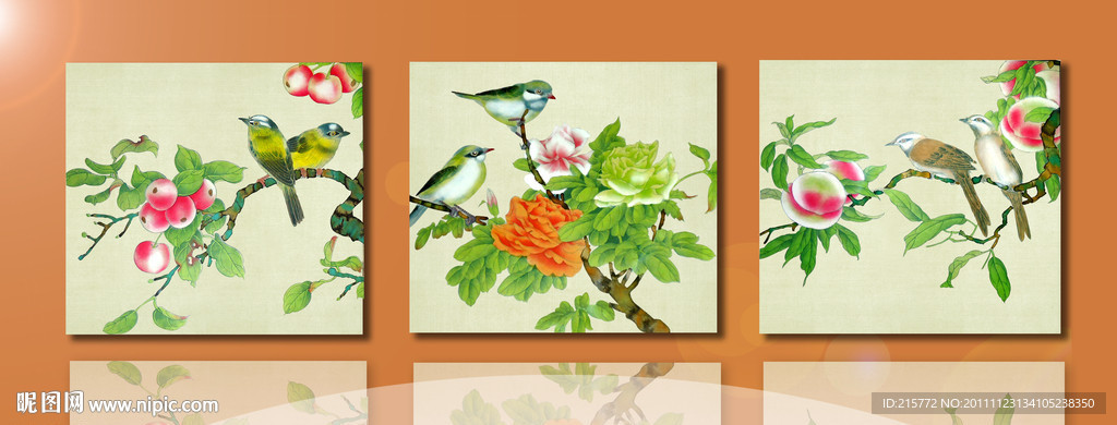 花鸟无框画