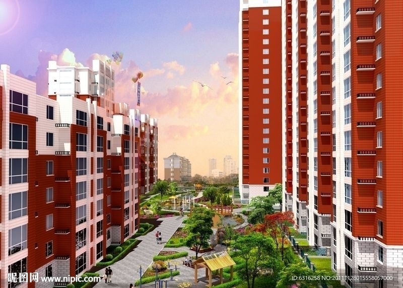 景观居住区鸟瞰图