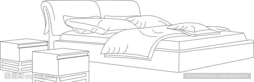 现代床矢量图