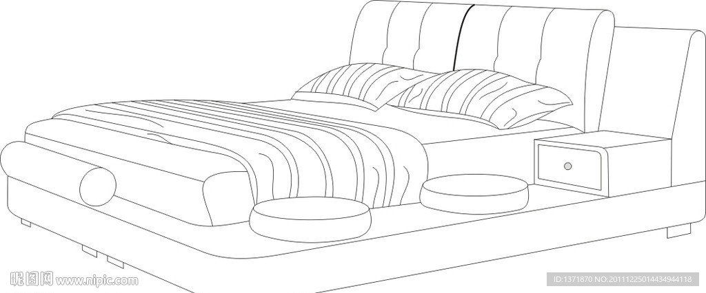 现代床矢量图