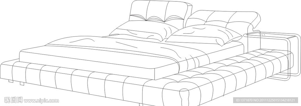现代床矢量图