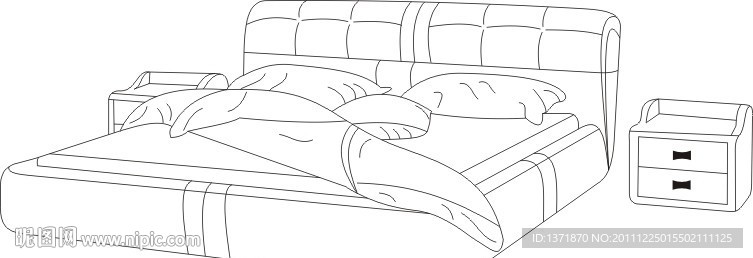 现代床矢量图