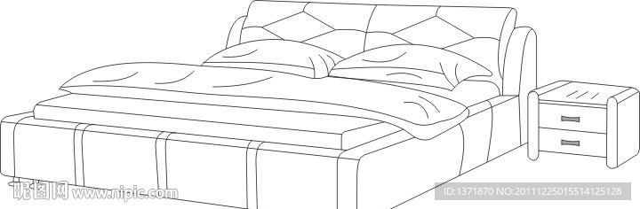现代床矢量图