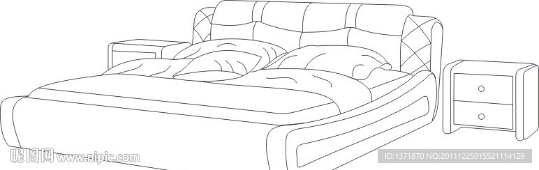 现代床矢量图