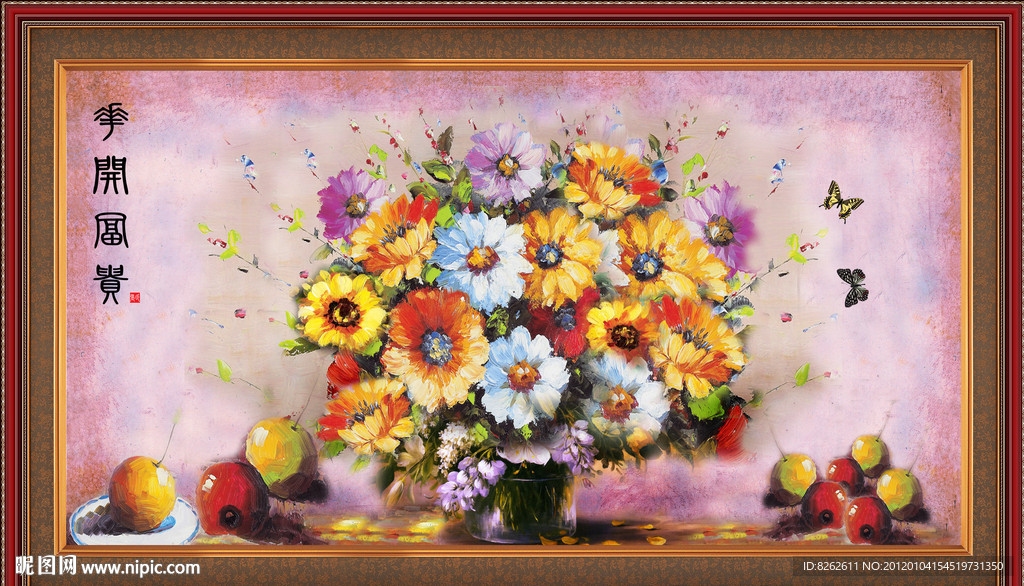 油画 花开富贵