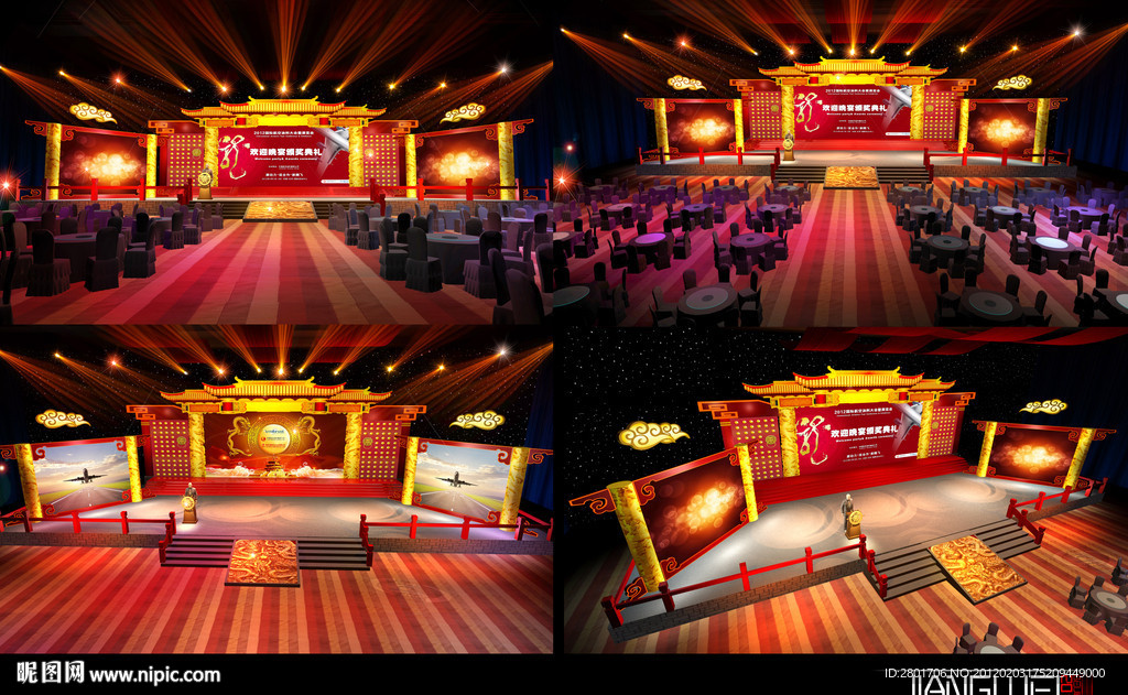 中式舞台模型