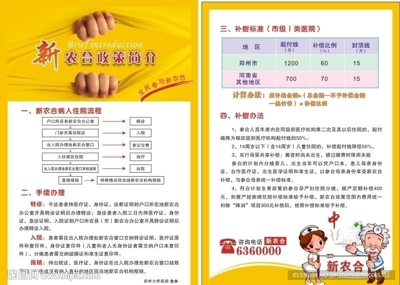 医院 新农合 彩页 背景