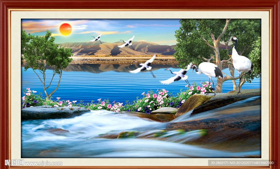 山水画 风景画 流水生财