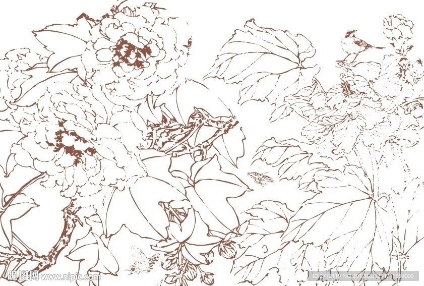 秀丽花容 手描画