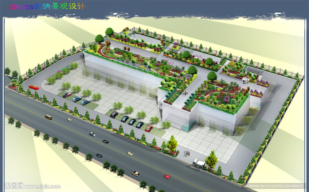 广场及屋顶花园景观绿化效果图
