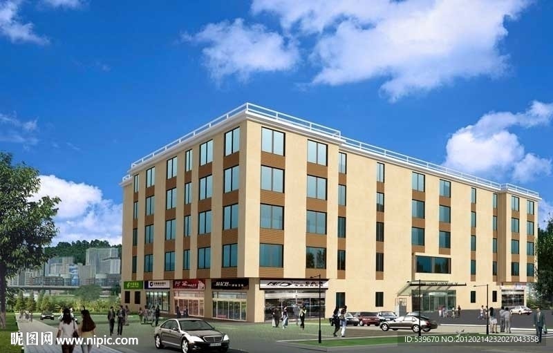 综合大楼效果图材质贴图灯光全