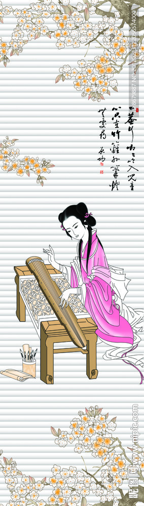 美女弹琴