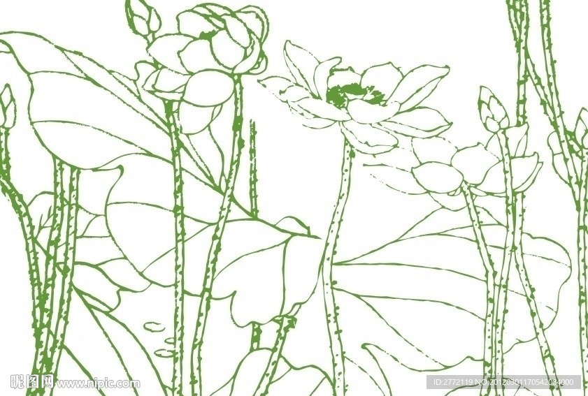 青翠欲滴 荷花图