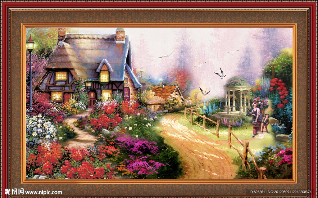 油画 乡村花园