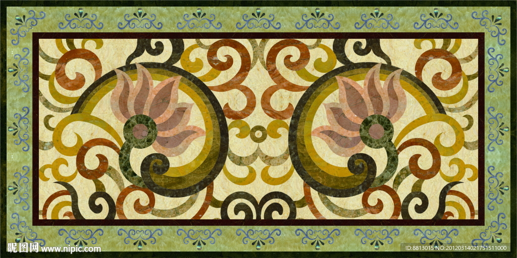 水刀拼花石材图案