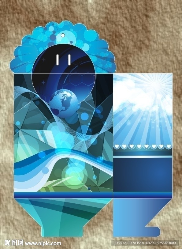 花样蓝色科技 包装盒