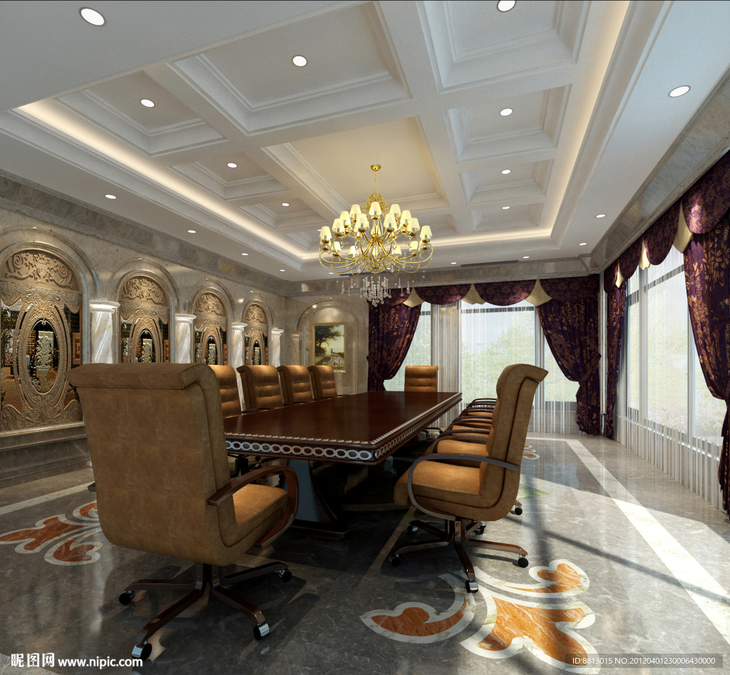 办公楼会议室设计方案效果图