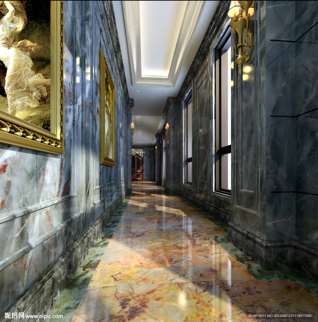 酒店过道走廊石材装饰