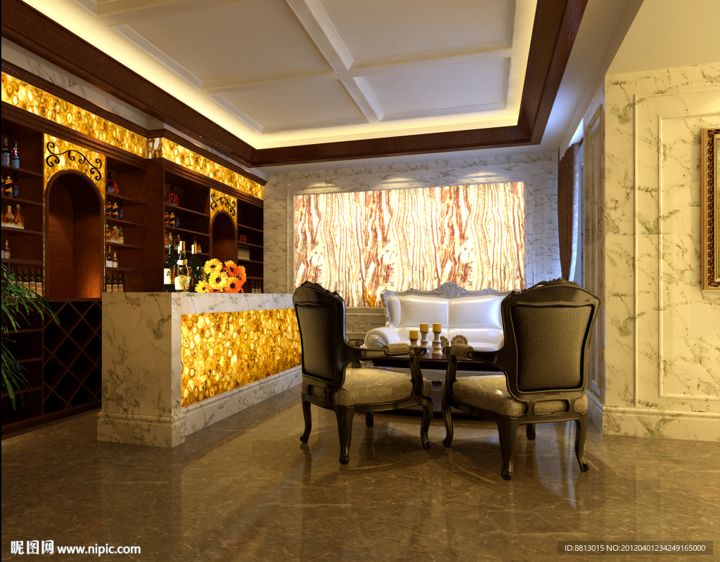 地下室吧台石材装饰