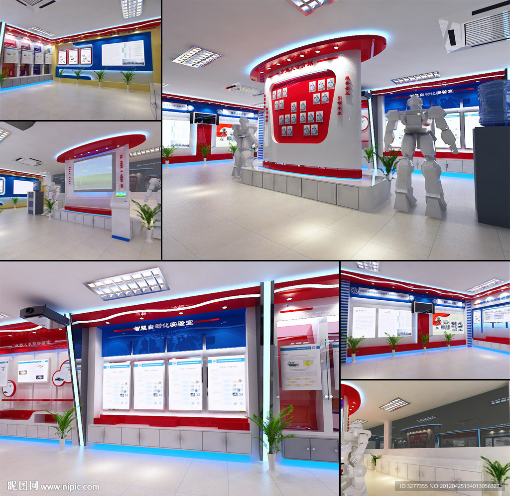 科学研究院展厅设计（带材质源文件 全套效果图）