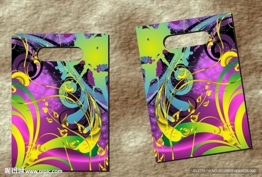 彩幻紫花朵 手提袋