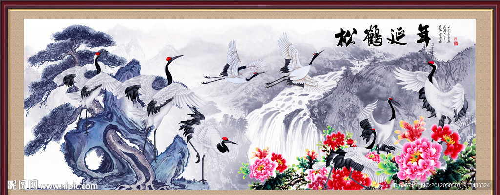 松鹤延年 仙鹤 国画