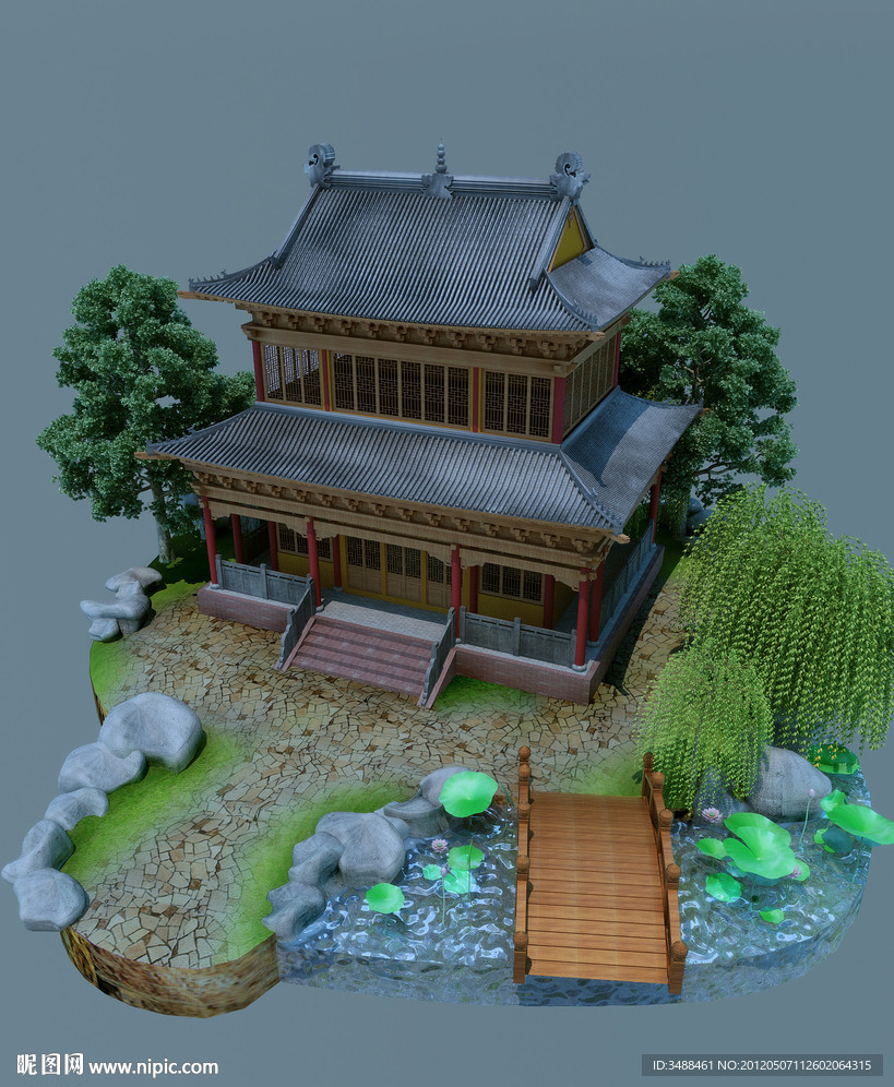 寺庙效果模型图