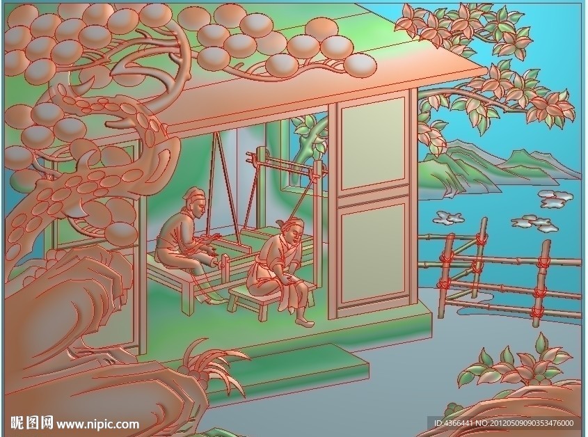 二十四孝浮雕效果图