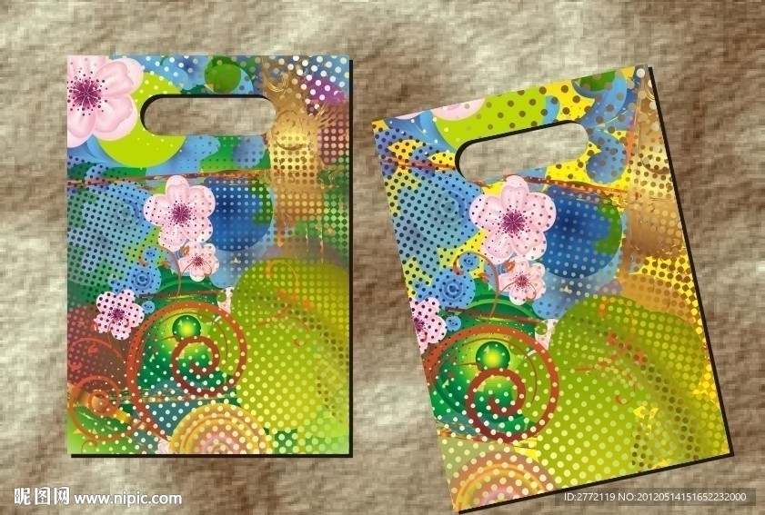宝绿鲜花叶子 手提袋