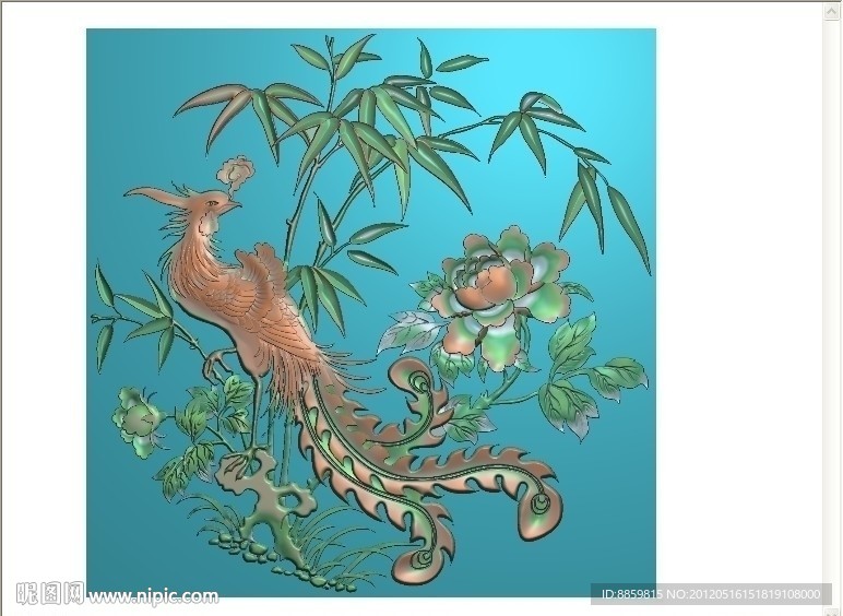 牡丹 竹 凤凰 jdp