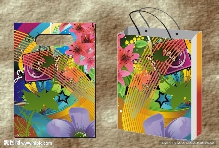 彩条花边 礼品袋