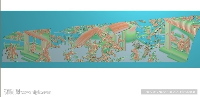 寿板浮雕图