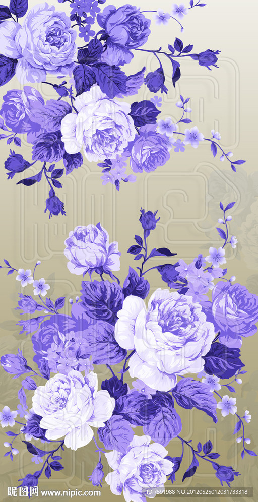 玫瑰花 牡丹花 花卉图案