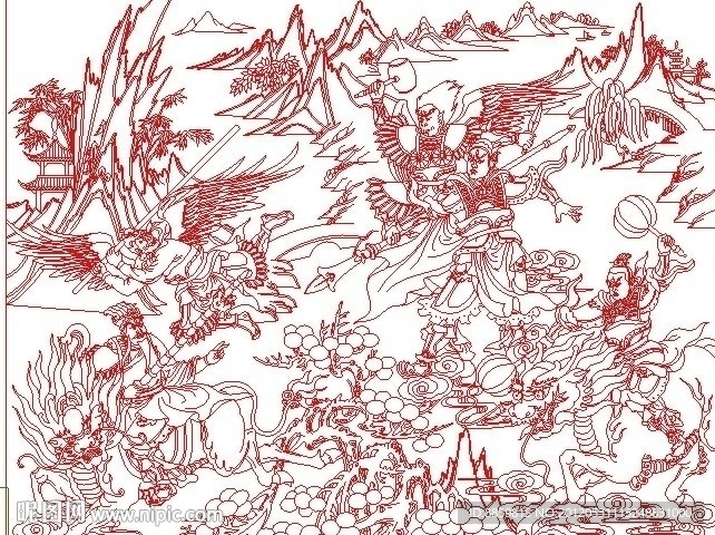 封神榜 闻太师西歧大战jdp线稿
