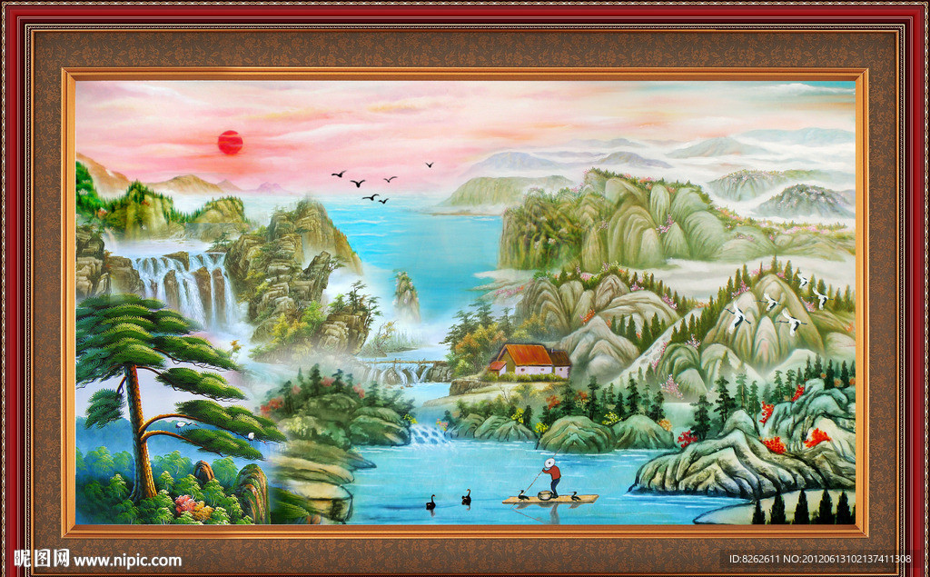 油画 漂亮的风景油画